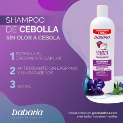 CHAMPU DE CEBOLLA  BABARIA ANTIOXIDANTE RECUPERADOR , BOTELLA  DE 700 ML