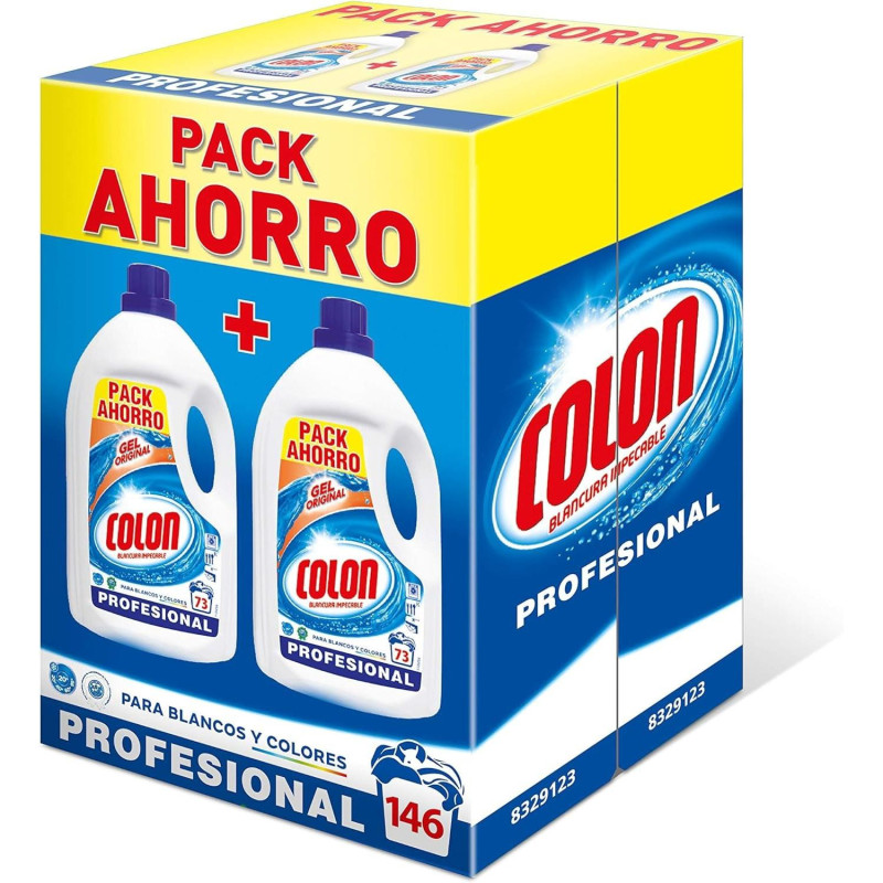 COLON GEL PROFESIONAL 146 LAVADOS ( 73*2BOTELLAS) DUPLO ROPA BLANCA Y COLOR