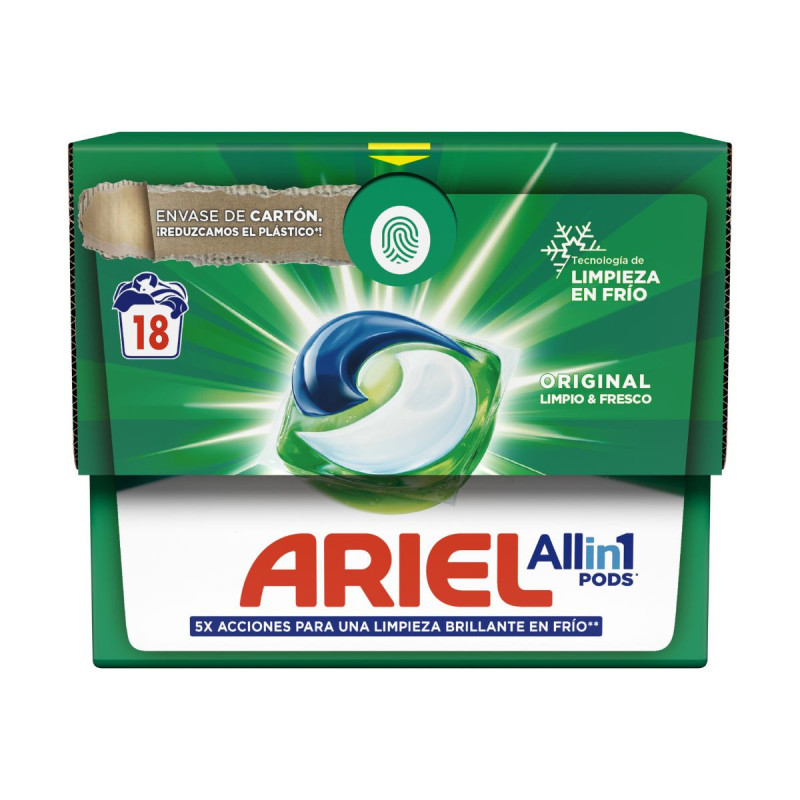 ARIEL DETERGENTE CAPSULAS ALL IN ONE ORIGINAL 18 UNIDADES