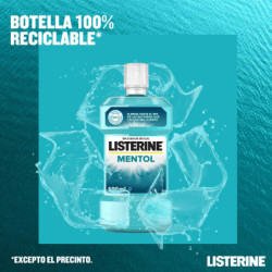 LISTERINE ELIXIR MENTOL ENJUAGUE BUCAL ELIMINA PLACA 500ML