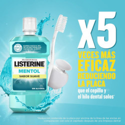 LISTERINE ELIXIR MENTOL ENJUAGUE BUCAL ELIMINA PLACA 500ML