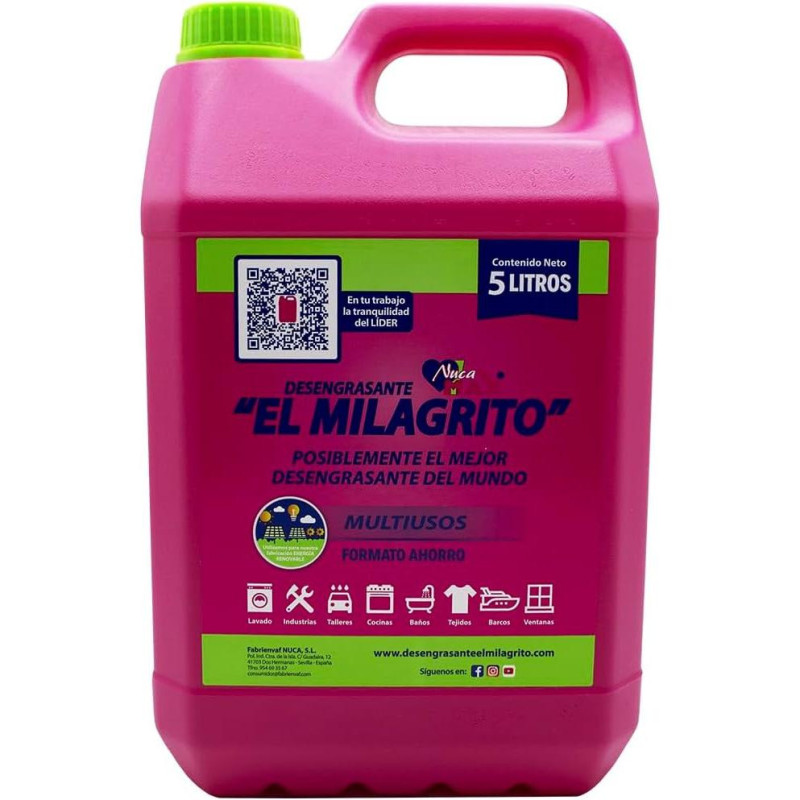 NUCA MAX DESENGRASANTE EL MILAGRITO 5 LITROS - LIMPIADOR MULTIUSOS