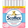 PAPEL HIGIENICO SCOTTEX PACK SUPER AHORRO 128 UNIDADES 2 CAPAS HIGIENE Y SUAVIDAD