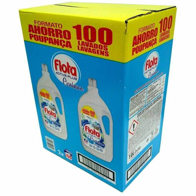 FLOTA  DETERGENTE LÍQUIDO QUITAMANCHAS AGUA FRÍA,ROPA BLANCA Y DE COLOR FRAGANCIAOCEANICO, 2X100 LAVADOS