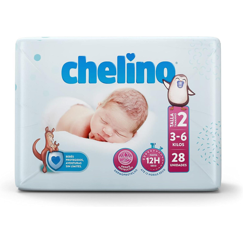 PAÑALES CHELINO TALLA 2 ( 3-6 KILOS) RECIEN NACIDO