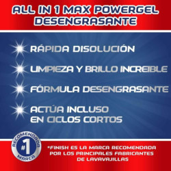 FINISH ALL IN 1 MAX POWER GEL BRILLO&PROTECCIÓN_ DETERGENTE GEL PARA EL LAVAVAJILLA_ 2 UNIDADES - TOTAL 70 LAVADOS