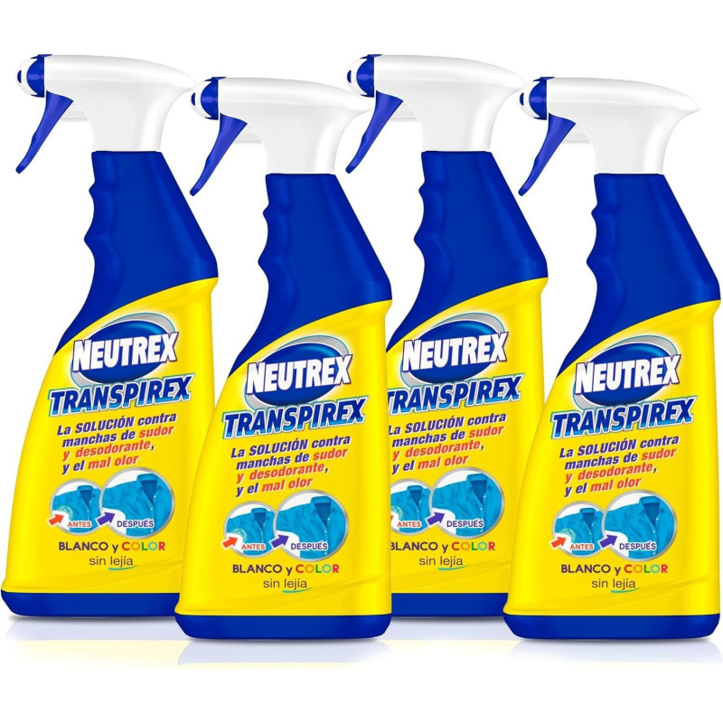 NEUTREX TRANSPIREX ADITIVO ROPA PISTOLA 600ML SIN LEJIA PACK X4