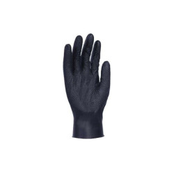 GUANTES DE NITRILO  NEGRO TALLA M CALIDAD 3.5GR SANTEX SIN POLVO  ESTUCHE 100UDS ( SANITARIO , ALIMENTACION, HORECA...)