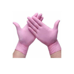 GUANTES DE NITRILO  ROSA TALLA M CALIDAD 3.5GR SANTEX SIN POLVO  ESTUCHE 100UDS ( SANITARIO , ALIMENTACION, HORECA...)