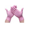 GUANTES DE NITRILO  ROSA TALLA M CALIDAD 3.5GR SANTEX SIN POLVO  ESTUCHE 100UDS ( SANITARIO , ALIMENTACION, HORECA...)