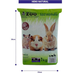 HENO NATURAL ALTA MONTAÑA 1KG PARA ROEDORES CONEJO COBAYA...