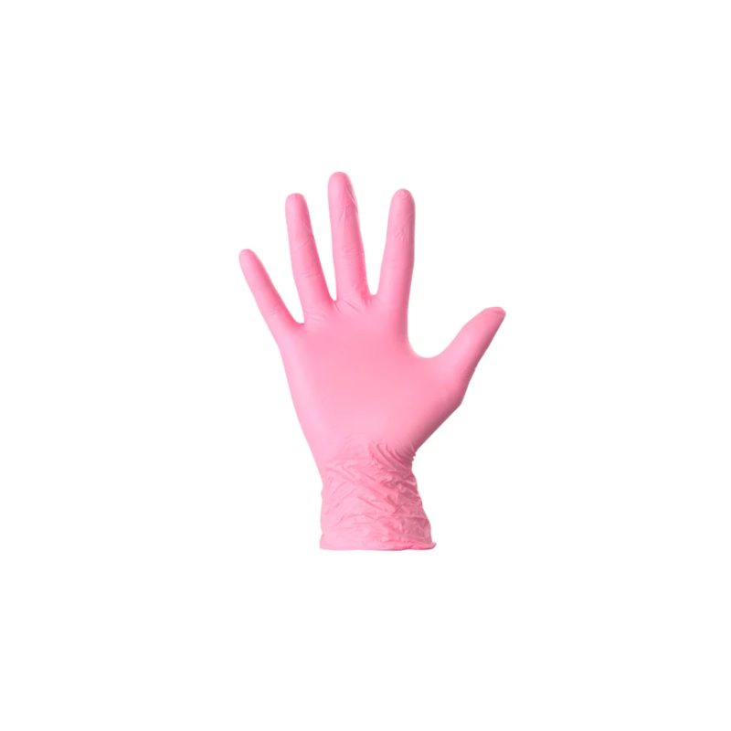 GUANTES DE NITRILO ROSA TALLA S CALIDAD 3.5GR SANTEX SIN POLVO ESTUCHE 100UDS ( SANITARIO , ALIMENTACION, HORECA...)
