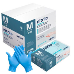 GUANTES DE NITRILO CALIDAD 3.5GR AZUL SANTEX SIN POLVO TALLA L ESTUCHE 100UDS ( SANITARIO , ALIMENTACION, HORECA...)